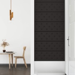 Panneaux muraux 12 pcs Noir 90x30 cm Similicuir 3,24 m² 