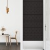 Panneaux muraux 12 pcs Noir 90x30 cm Similicuir 3,24 m² 