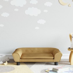 Canapé pour enfants marron 70x45x26 cm velours 