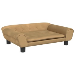 Canapé pour enfants marron 70x45x26 cm velours 