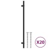 Poignées d'armoire 20 pcs noir 320 mm acier inoxydable 