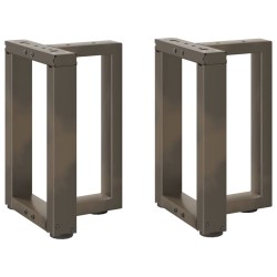 Pieds de table basse en T, 2 pièces, noir, 28 x 25 x (42-43) cm, acier 