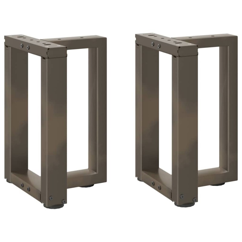 Pieds de table basse en T, 2 pièces, noir, 28 x 25 x (42-43) cm, acier 