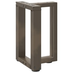 Pieds de table basse en T, 2 pièces, noir, 28 x 25 x (42-43) cm, acier 