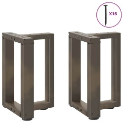 Pieds de table basse en T, 2 pièces, noir, 28 x 25 x (42-43) cm, acier 