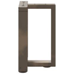 Pieds de table basse en T, 2 pièces, noir, 28 x 25 x (42-43) cm, acier 