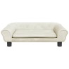 Lit pour chien crème 70x48x22 cm velours 