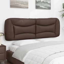 Coussin de tête de lit marron 160 cm similicuir 