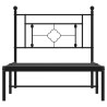 Cadre de lit métal sans matelas avec tête de lit noir 100x190cm 