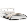 Cadre de lit sans matelas blanc 160x200 cm bois de pin massif 