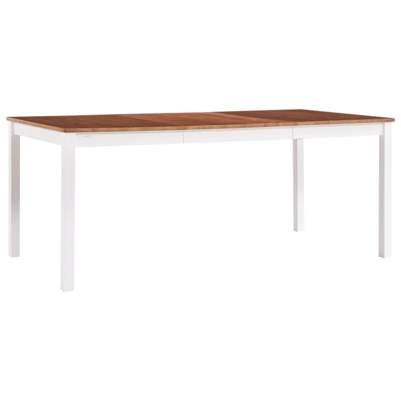 Table à manger Blanc et marron 180x90x73 cm Bois de pin Table à manger Blanc et marron 180x90x73 cm Bois de pin