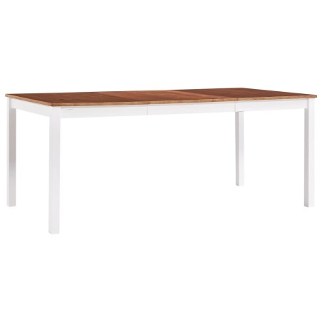Table à manger Blanc et marron 180x90x73 cm Bois de pin 