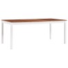 Table à manger Blanc et marron 180x90x73 cm Bois de pin 