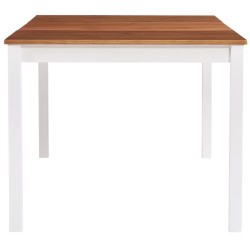Table à manger Blanc et marron 180x90x73 cm Bois de pin 