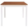 Table à manger Blanc et marron 180x90x73 cm Bois de pin 
