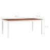 Table à manger Blanc et marron 180x90x73 cm Bois de pin 