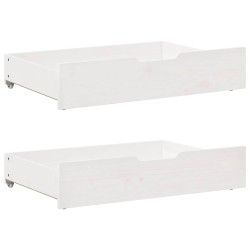 Lit de jour et tiroirs sans matelas blanc 90x200 cm bois massif 