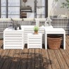 Ensemble de boîtes de jardin 4 pcs blanc bois de pin massif 