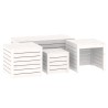 Ensemble de boîtes de jardin 4 pcs blanc bois de pin massif 
