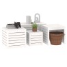 Ensemble de boîtes de jardin 4 pcs blanc bois de pin massif 