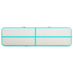 Tapis gonflable de gymnastique avec pompe 700x100x15cm PVC Vert 