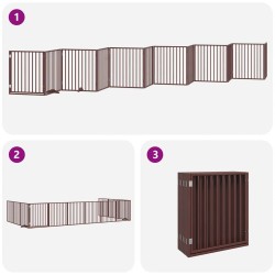 Barrière pour chien porte pliable 12 panneaux bois de peuplier 