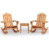 Ensemble de salon de jardin Adirondack 3 pcs bois acacia solide 