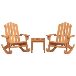 Ensemble de salon de jardin Adirondack 3 pcs bois acacia solide 