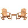Ensemble de salon de jardin Adirondack 3 pcs bois acacia solide 
