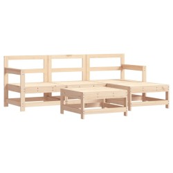 Salon de jardin 5 pcs bois massif de pin 