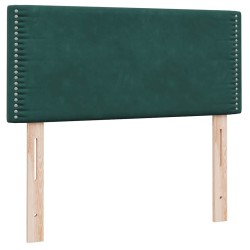 Sommier à lattes de lit et matelas vert foncé 100x210cm velours 