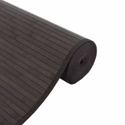 Tapis rectangulaire marron foncé 70x400 cm bambou 