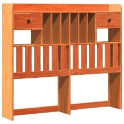 Lit bibliothèque sans matelas cire marron 120x200 cm pin massif 