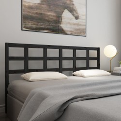 Tête de lit Noir 185,5x4x100 cm Bois massif de pin 