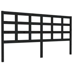 Tête de lit Noir 185,5x4x100 cm Bois massif de pin 