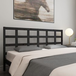 Tête de lit Noir 185,5x4x100 cm Bois massif de pin 