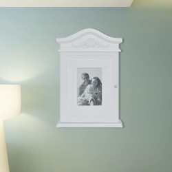 Armoire à clés avec cadre photo Blanc  