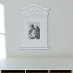 Armoire à clés avec cadre photo Blanc  