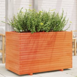 Jardinière cire marron 110x60x72 cm bois de pin massif 