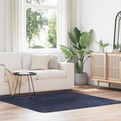 Tapis shaggy à poils longs NAVARRA bleu marine 160x160 cm 