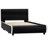 Cadre de lit avec LED Noir Similicuir 100 x 200 cm  