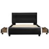 Cadre de lit avec LED Noir Similicuir 100 x 200 cm  