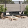 Salon de jardin 6 pcs bois de pin massif 