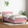 Sommier à lattes de lit avec matelas rose 80x210 cm velours 