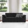Canapé à 3 places noir 178 cm velours 