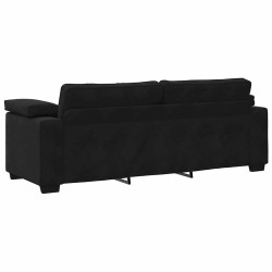 Canapé à 3 places noir 178 cm velours 