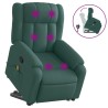 Fauteuil inclinable de massage Vert foncé Tissu 