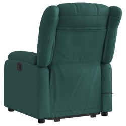 Fauteuil inclinable de massage Vert foncé Tissu 