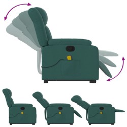 Fauteuil inclinable de massage Vert foncé Tissu 