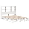 Lit bibliothèque sans matelas blanc 140x200 cm bois massif 